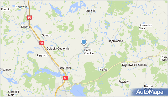 mapa Babki Oleckie, Babki Oleckie na mapie Targeo
